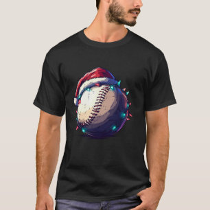 Camiseta Navidades de béisbol alumbran a Santa Hat Boys me