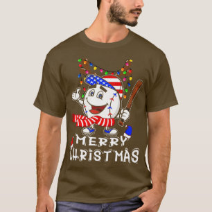 Camiseta Navidades de beisbol navideños iluminan X