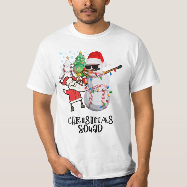 Camiseta Navidades de béisbol se pelean con Santa Claus Sno (Anverso)