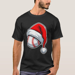 Camiseta Navidades De Béisbol Xmas Santa Hat Ball T Shirt