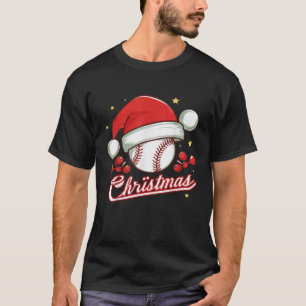 Camiseta Navidades De Béisbol Xmas Santa Hat Ball T Shirt