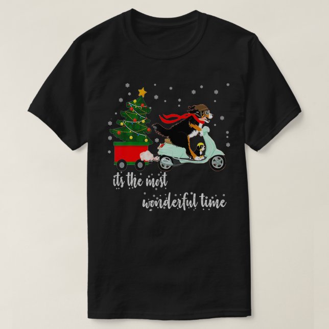 Camiseta Navidades de Bernedoodle Bernese a la par de Pajam (Diseño del anverso)
