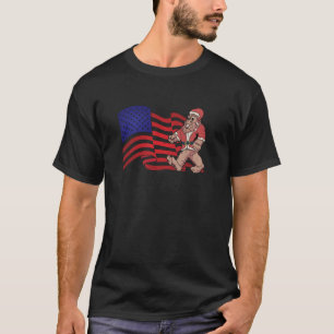 Camiseta Navidades de Bigfoot Santa Claus Bandera Patriótic