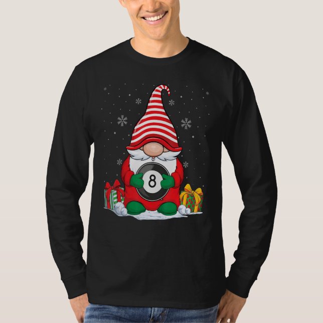 Camiseta Navidades de Billiard Ball Gnomes Cute Billiard Ba (Anverso)