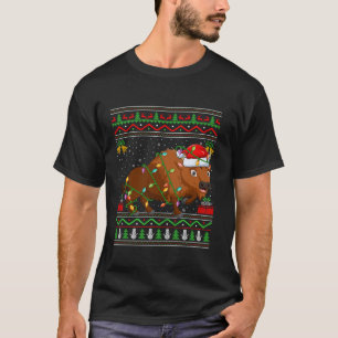 Camiseta Navidades de Bison alumbran Navidad Santa Ugly Swe