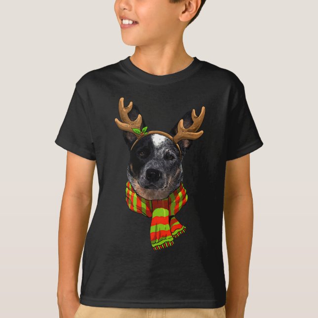 Camiseta Navidades de Blue Heeler Mascota de renos Xmas Per (Anverso)
