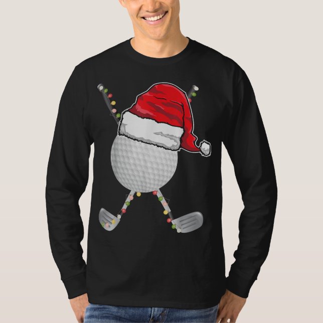 Camiseta Navidades de bolas de golf Santa Hat Gratis Xmas G (Anverso)