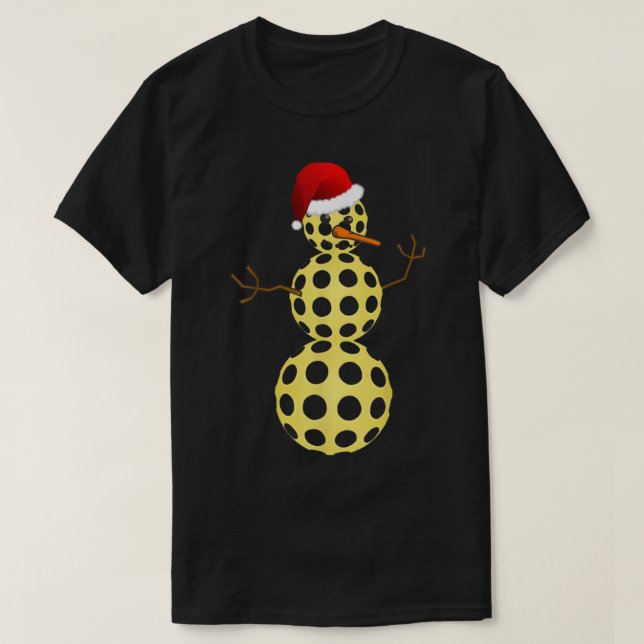 Camiseta Navidades de bolas de pólbol divertidos Snowman 53 (Diseño del anverso)