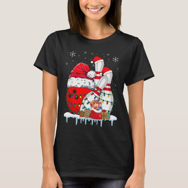 Camiseta Navidades de boliche abuchean a Navidades de Santa (Anverso)