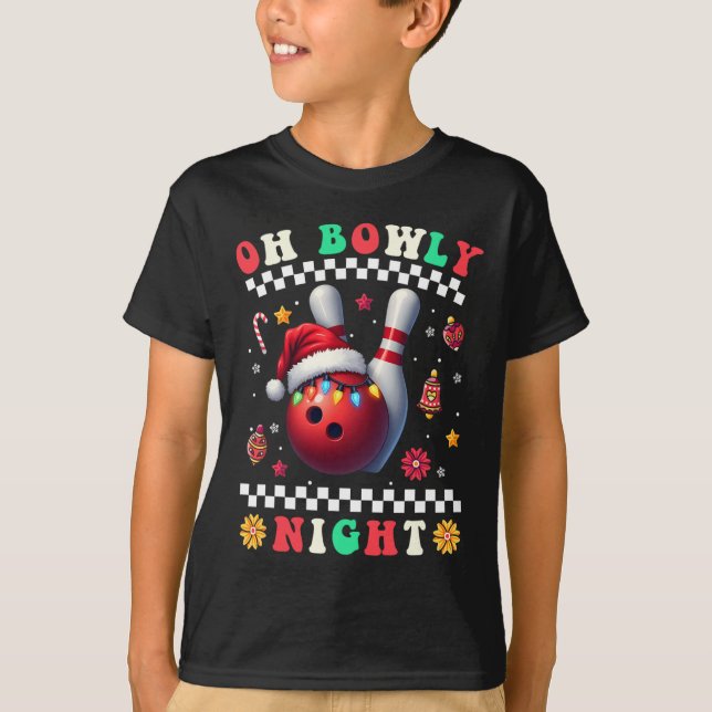 Camiseta Navidades de boliche Oh Bowly Night Santa Hat Chri (Anverso)