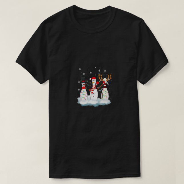 Camiseta Navidades de boliche Pajama enciende a los renos S (Diseño del anverso)