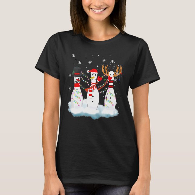 Camiseta Navidades de boliche Pajama enciende a los renos S (Anverso)