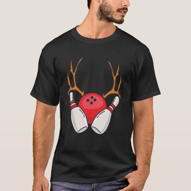 Camiseta Navidades de boliche Santa Hat Xmas Lights (Anverso)
