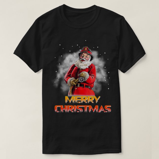 Camiseta Navidades de bomberos de Santa Claus (Diseño del anverso)
