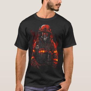 Camiseta Navidades de bomberos revisan gráficos para hombre