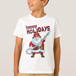 Camiseta Navidades de bomberos Santa Claus Bombero