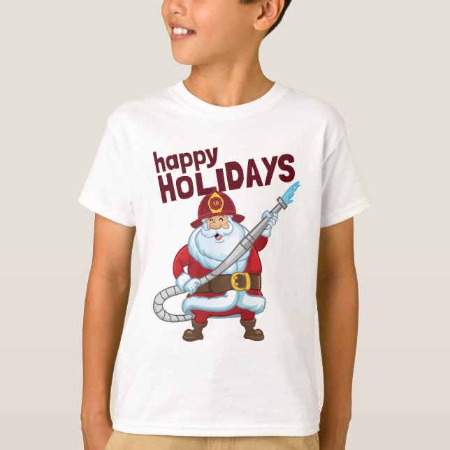 Camiseta Navidades de bomberos Santa Claus Bombero (Anverso)
