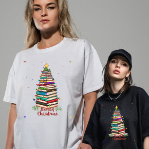 Camiseta navidades de Booklover "All Booked for Navidades"