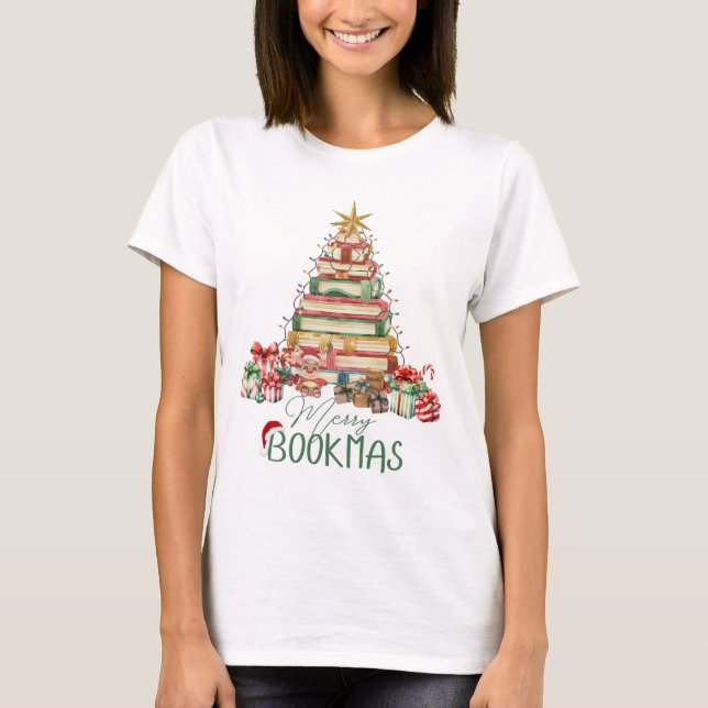 Camiseta Navidades de Bookmas de Book Lover Merry (Anverso)