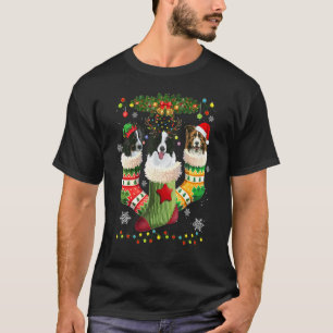 Camiseta Navidades de Border Collie Socks Tree Light Xmas S