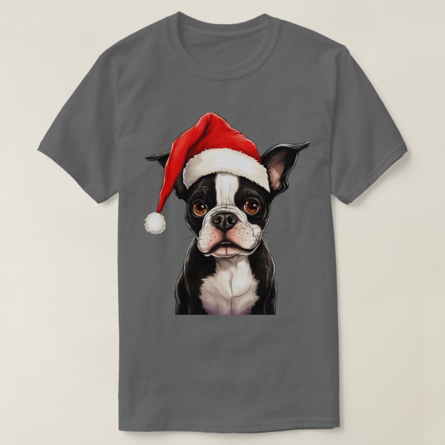Camiseta Navidades de Boston Terrier (Diseño del anverso)