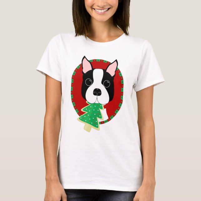 Camiseta Navidades de Boston Terrier (Anverso)