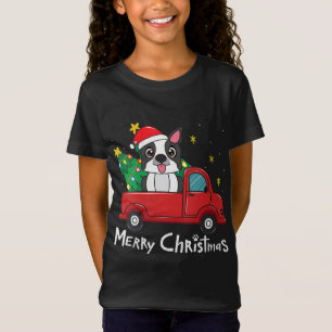 Camiseta Navidades de Boston Terrier Árbol de camiones Mamá