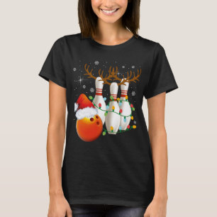 Camiseta Navidades de Bowling Gifts Bowling Santa Hat Chris