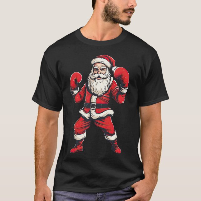 Camiseta Navidades de boxeo de boxeo de Santa Claus Mart (Anverso)