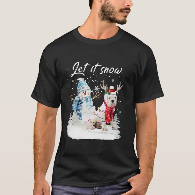 Camiseta Navidades de Boxer Santa Dog Snowman Navidad Pajam (Anverso)