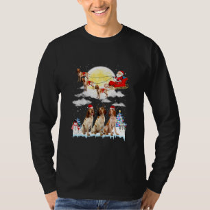 Camiseta Navidades de Bracco Italiano Dog Santa Sleigh 