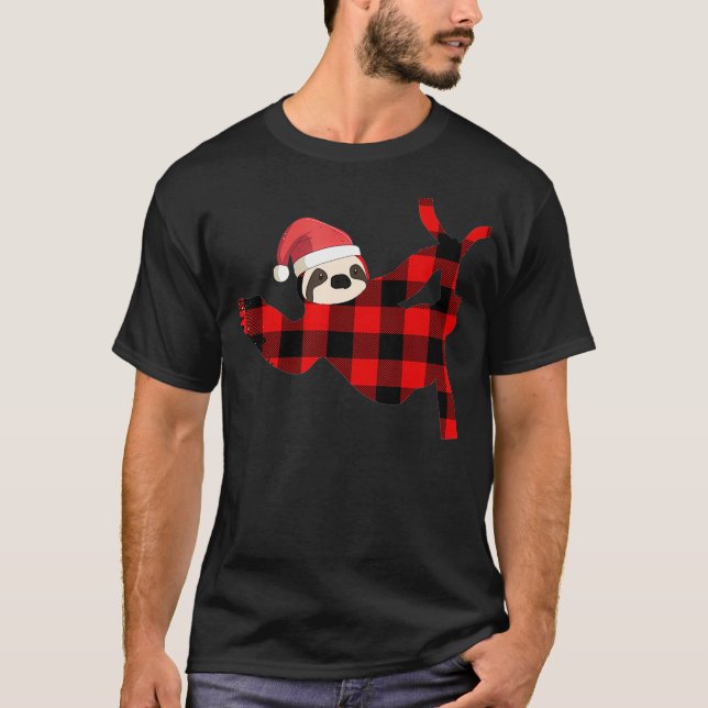 Camiseta Navidades de búfalo de la familia Pajama de Red Pl (Anverso)