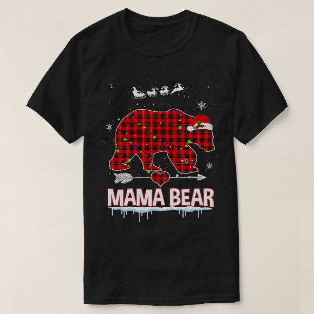 Camiseta Navidades de búfalo de piel roja para oso (Diseño del anverso)