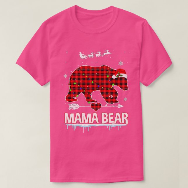 Camiseta Navidades de búfalo de piel roja para oso (Diseño del anverso)