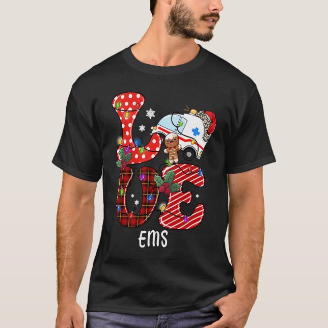 Camiseta Navidades de Buffalo Plaid LOVE EMS 2022 (Anverso)