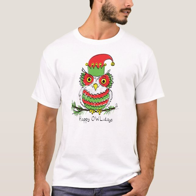 Camiseta Navidades de búho Personalizado gracioso (Anverso)