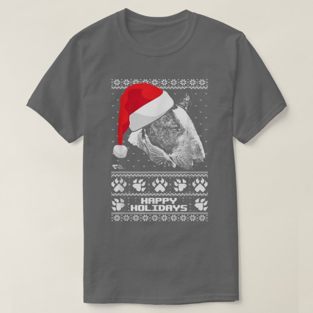 Camiseta Navidades de Bull Terrier Cute Happy Holidays (Diseño del anverso)