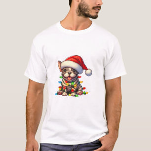 Camiseta Navidades de Bulldog de Francia iluminan el río Sa