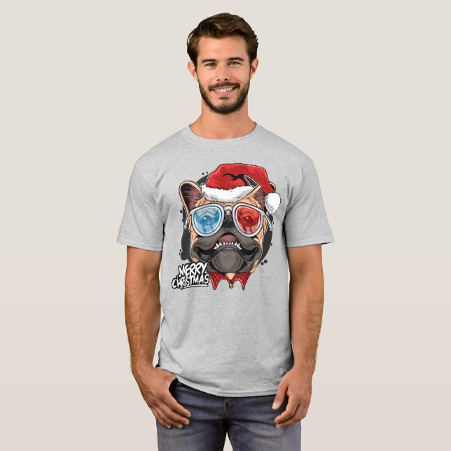 Camiseta Navidades de Bulldog de Guay en Francia (Anverso completo)