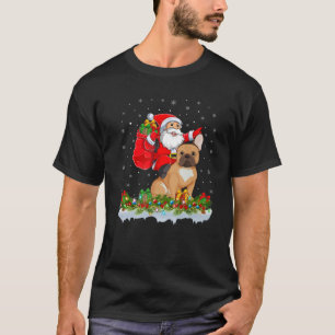 Camiseta Navidades de Bulldog de Santa Claus Riding