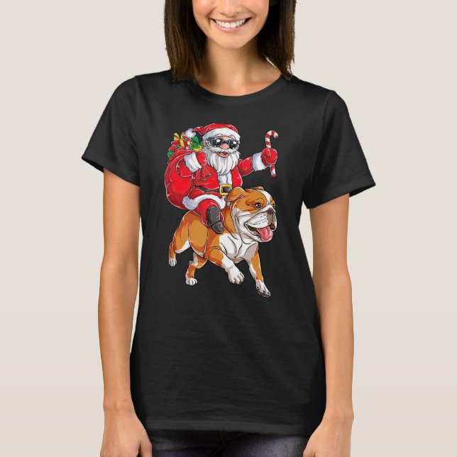 Camiseta Navidades de Bulldog en Francia (Anverso)
