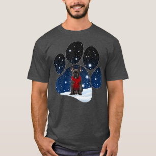 Camiseta Navidades de Bulldog francés NEGRO lanzan nieve en