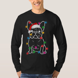Camiseta Navidades de Bulldog franceses alumbran la decorac