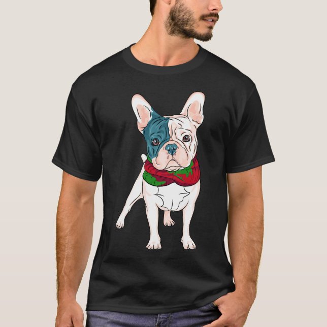 Camiseta Navidades De Bulldog Franceses Cuidados, De Color  (Anverso)