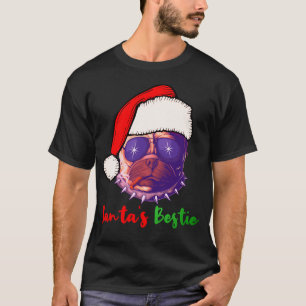 Camiseta Navidades de Bulldog norteamericano Santa's Bestie