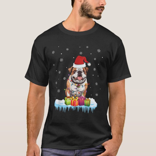Camiseta Navidades de bulldog Santa Xmas Perro Bulldog ingl (Anverso)