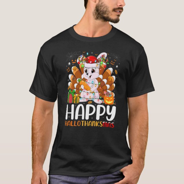 Camiseta Navidades de Bunny Halloween Felices Hallothanksma (Anverso)