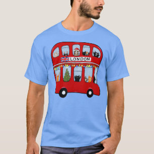 Camiseta Navidades de bus de doble decena gatos