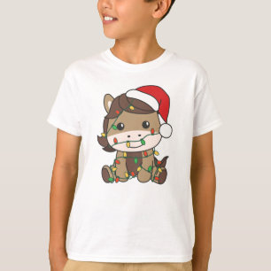 Camiseta Navidades de caballos Animales de invierno