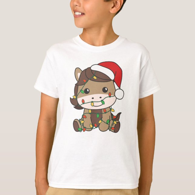 Camiseta Navidades de caballos Animales de invierno (Anverso)